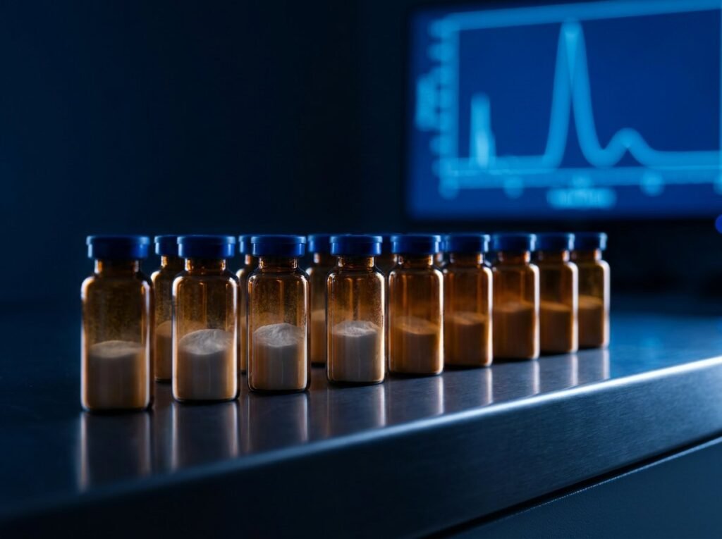 Batch-verified laboratory analysis of a peptide sample